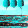 Copper and Teal Tree Diptych