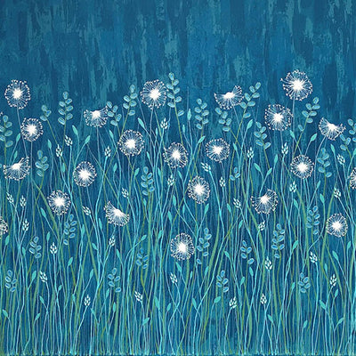Dandelions On Blue by Lisa Frances Judd