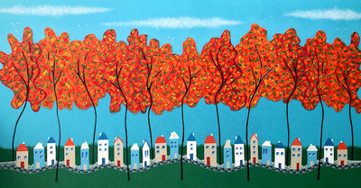 Tiny Town Under The Autumn Trees No.2 by Lisa Frances Judd